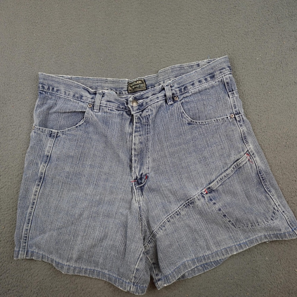 Highland Shorts Mens 40 Blue Denim Carpenter Utility Multi Pocket Vintage Style
